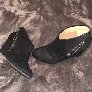 Black velvet booties